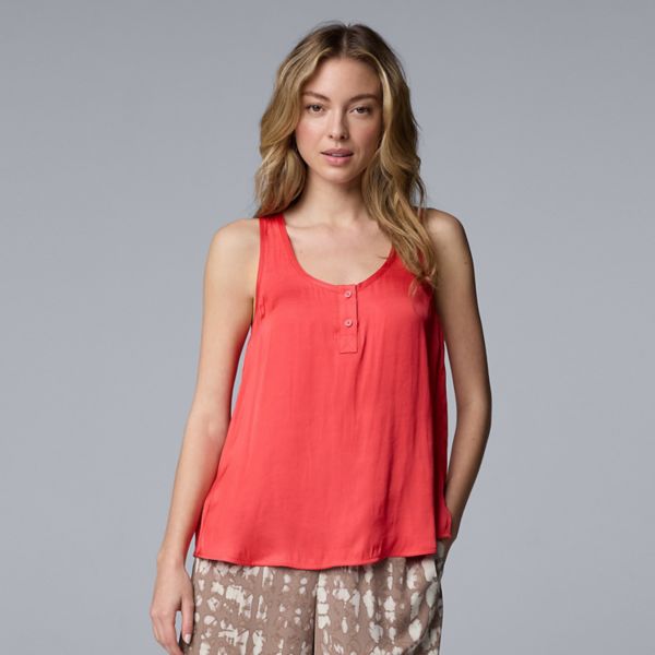 

Женский струящийся топ-блузон Henley Simply Vera Vera Wang, цвет kauaioral