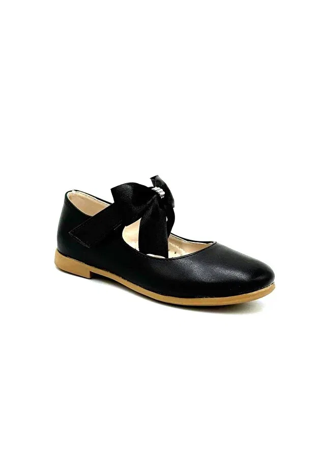 Детские балетки для девочек с бантом Sema Kindep, Black