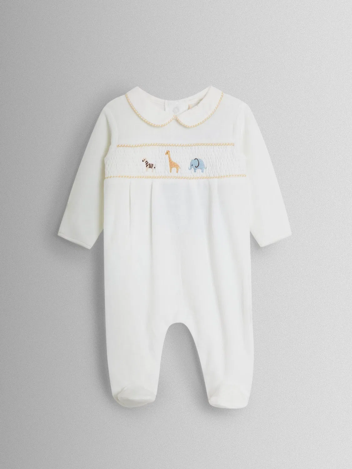 Комбинезон велюровый Safari Jojo Maman Bébé, кремовый