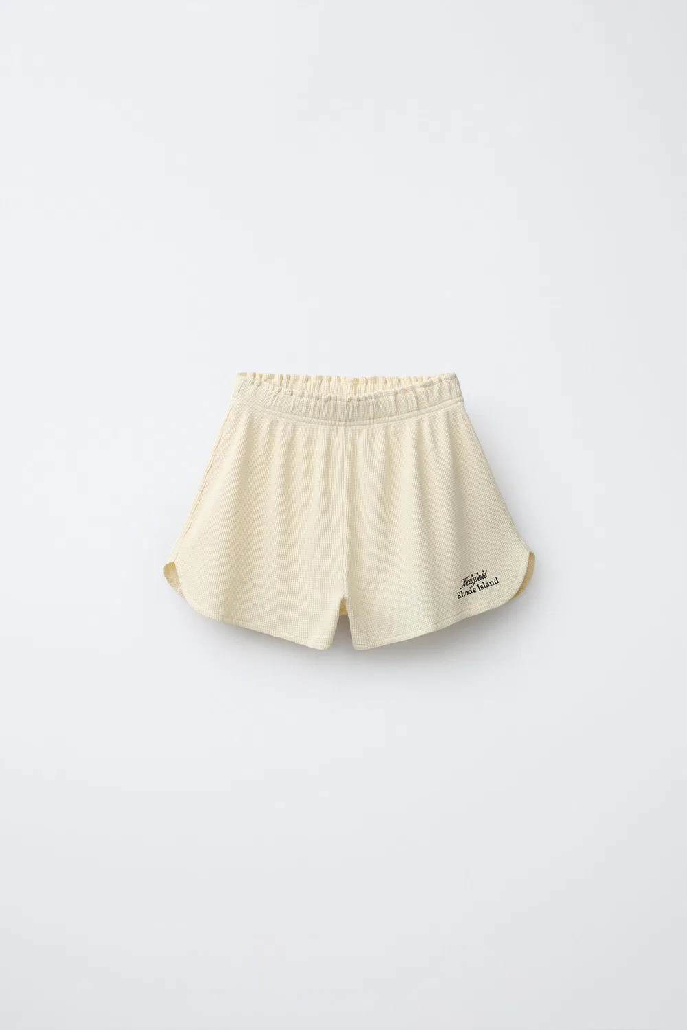 Бермудские шорты из вафельной вязки с надписью ZARA, Yellow