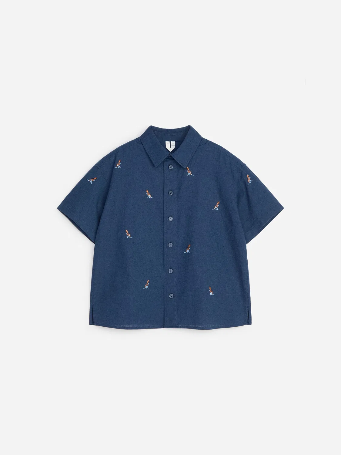 Рубашка с динозаврами, модель Blue Shirt ARKET, синий
