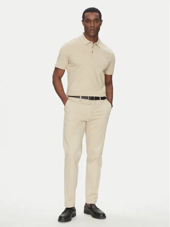 Поло slim fit Palosh Boss, бежевый — фото 2