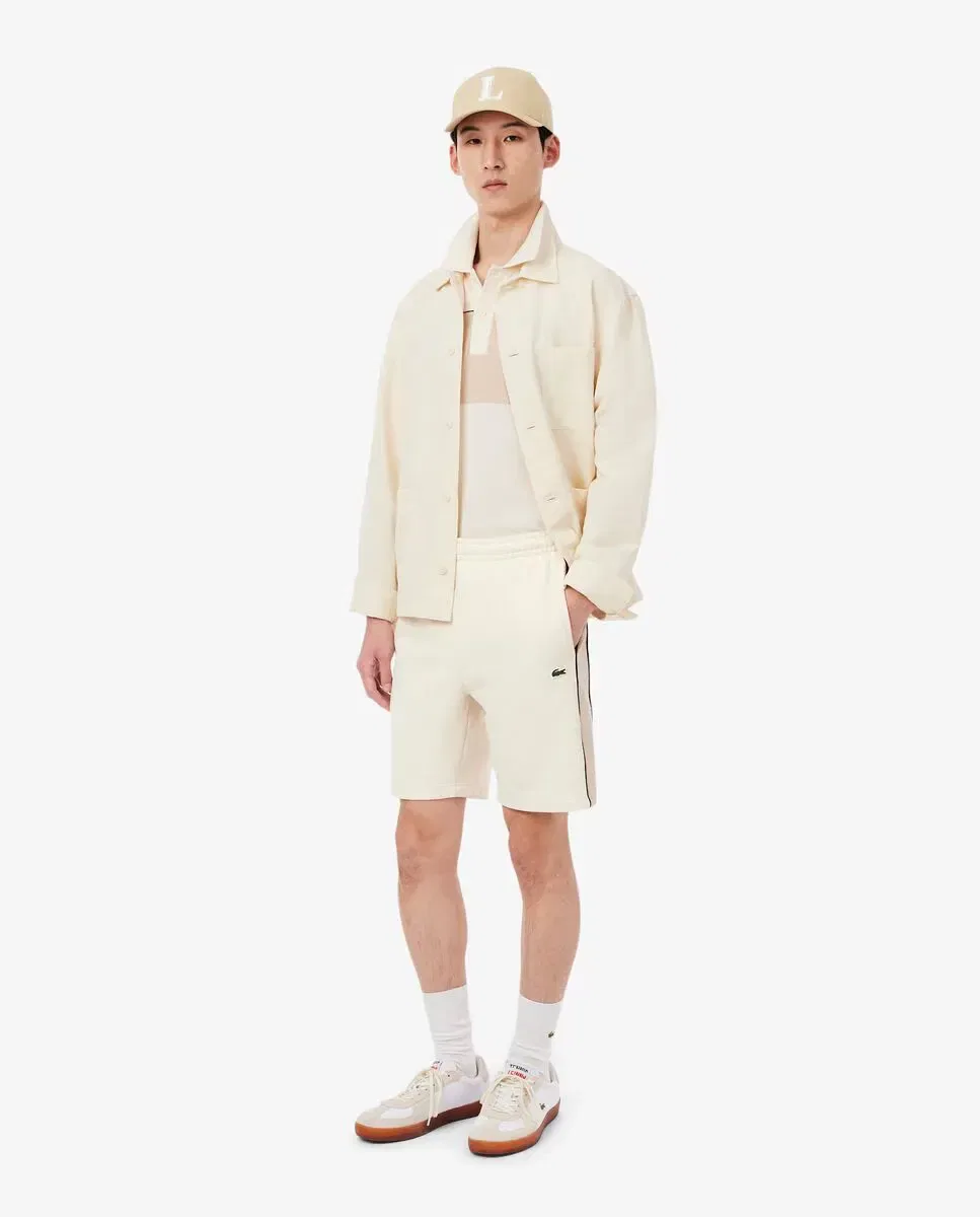 Мужские шорты из футера с цветными блоками Lacoste, Beige — фото 4