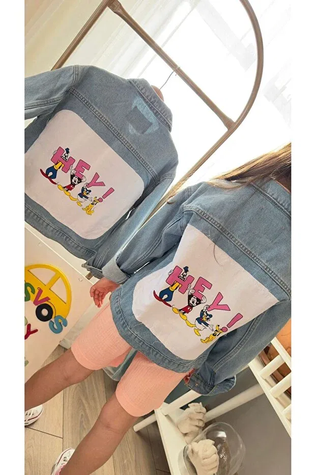 Детская джинсовая куртка для девочек с длинным рукавом Vosvosbabystore, Blue — фото 2