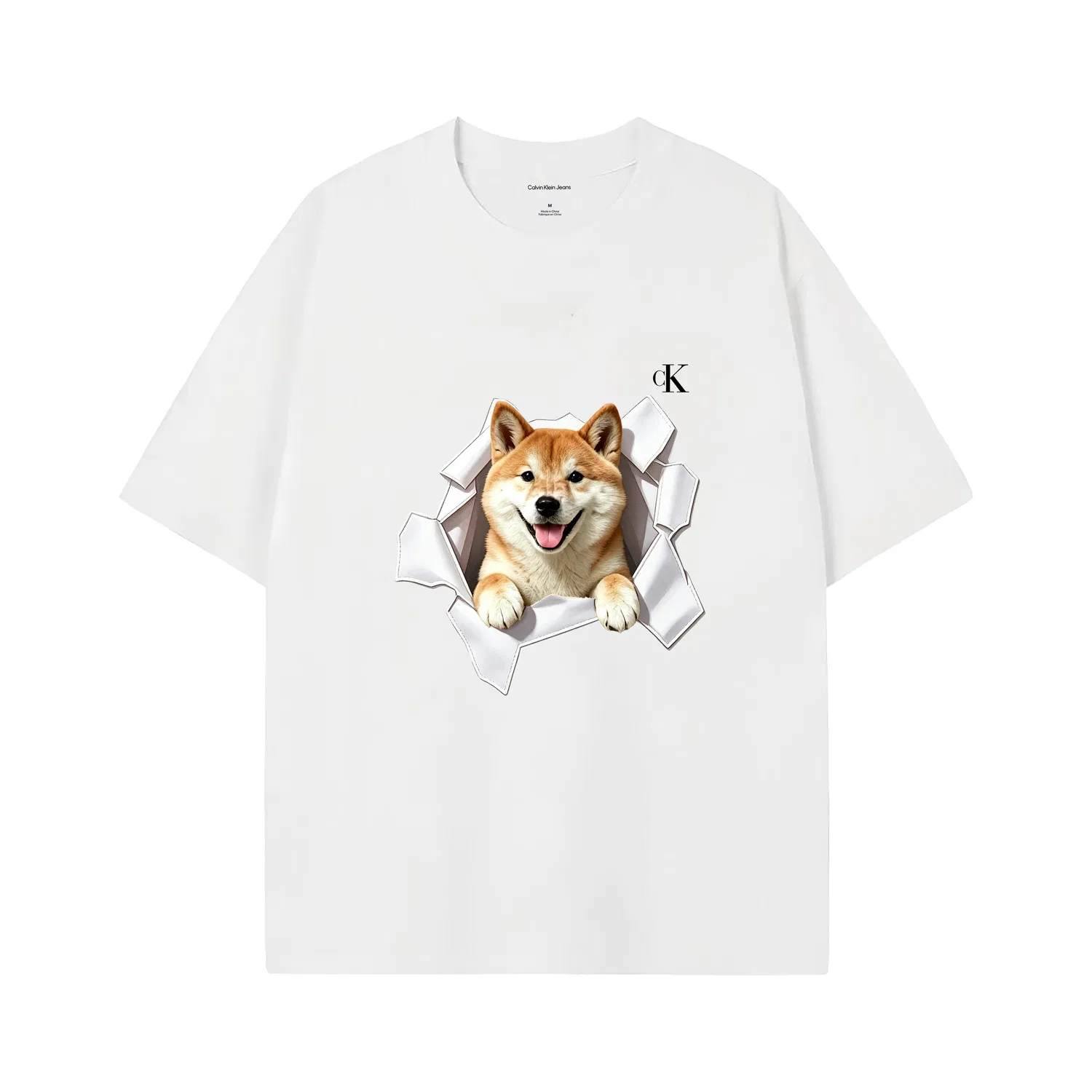 Футболка женская с принтом 3D White Calvin Klein, Белый