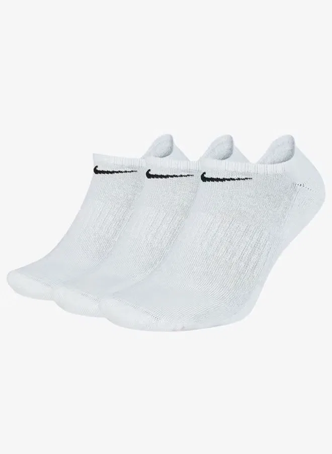 Носки низкие с амортизацией, комплект 3 пары, Nike, белый