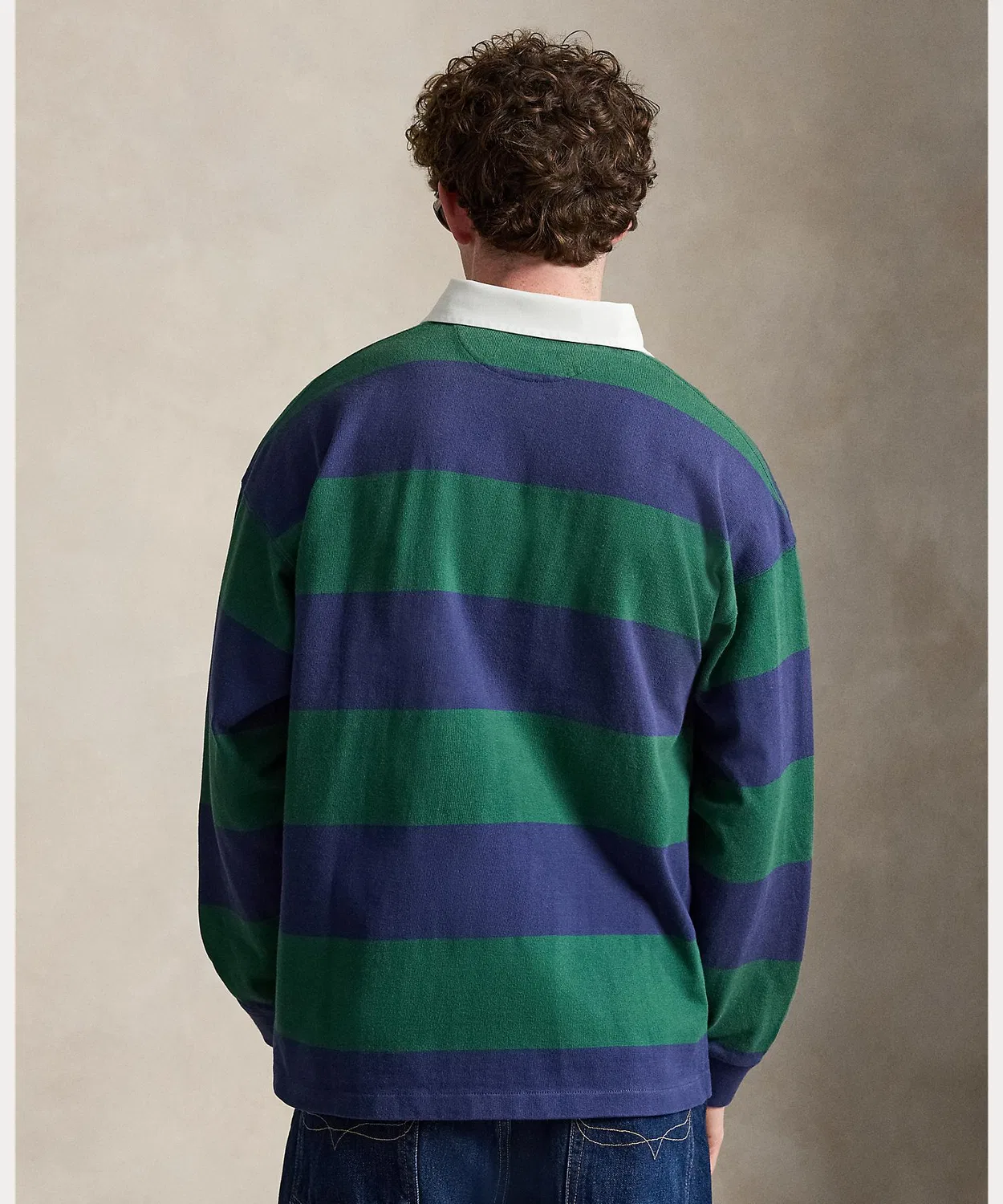 Мужская оверсайз рубашка-поло из хлопка с полоской Polo Ralph Lauren, Green — фото 4