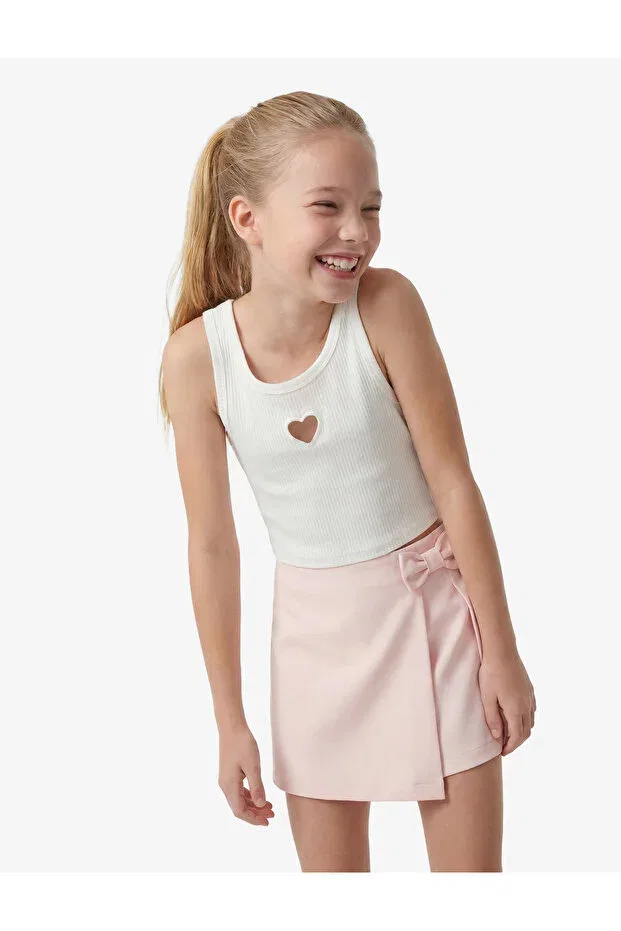 Детские шорты с принтом Bowknot Pleated Detailed Short Skirt Koton, Rose — фото 3