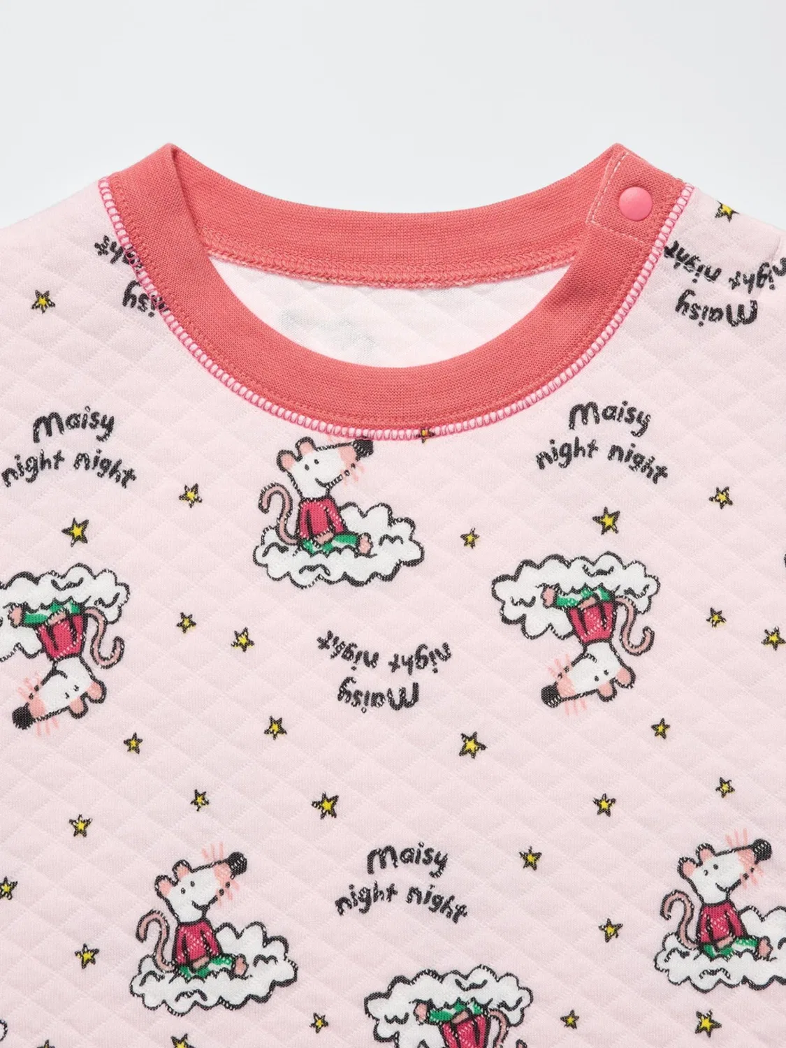 Пижама детская с длинным рукавом UT Maisy Mouse Uniqlo, розовый — фото 3
