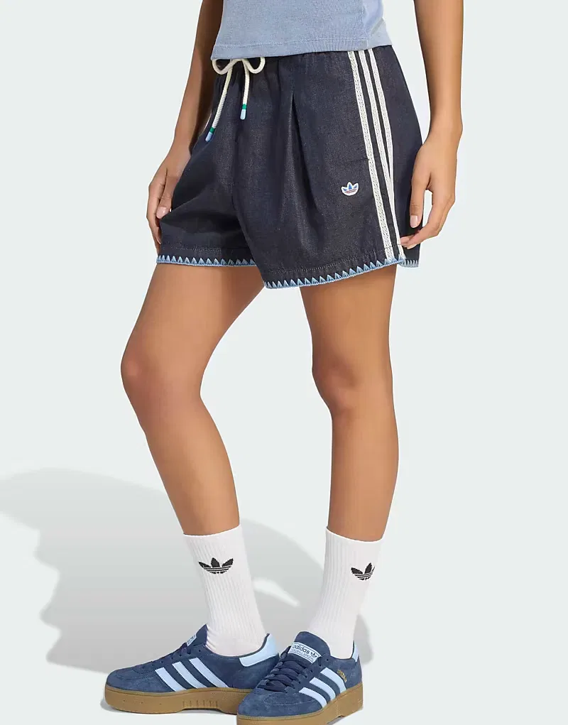 шорты Adidas Originals Resort из джинсовой ткани индиго — фото 2