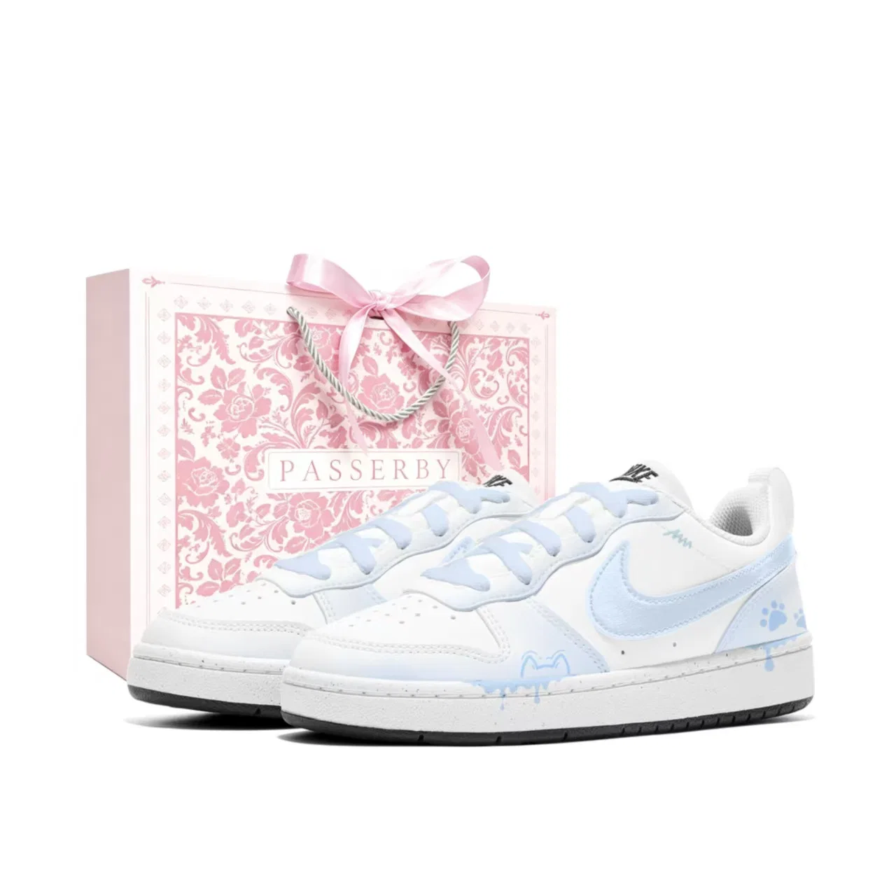 Кроссовки детские повседневные Court Borough, Nike, Blue White