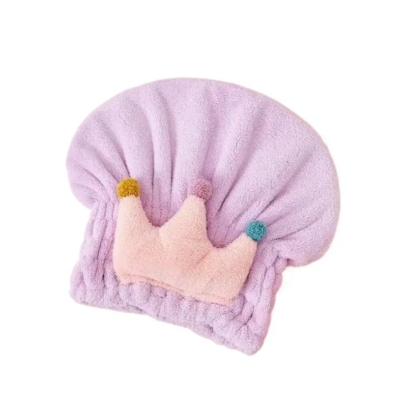 Шапочка для душа для сушки волос, Microfaser, AD-BCrbgen, 1 шт, 22x28 см, Purple Crown