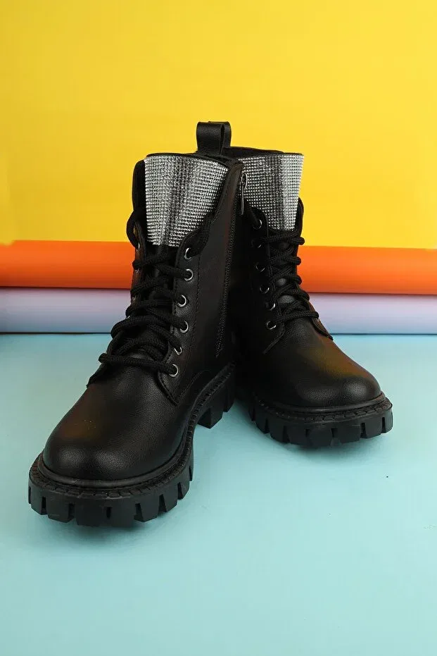 Детские ботинки для девочек водонепроницаемые Moda Lime, Black — фото 2