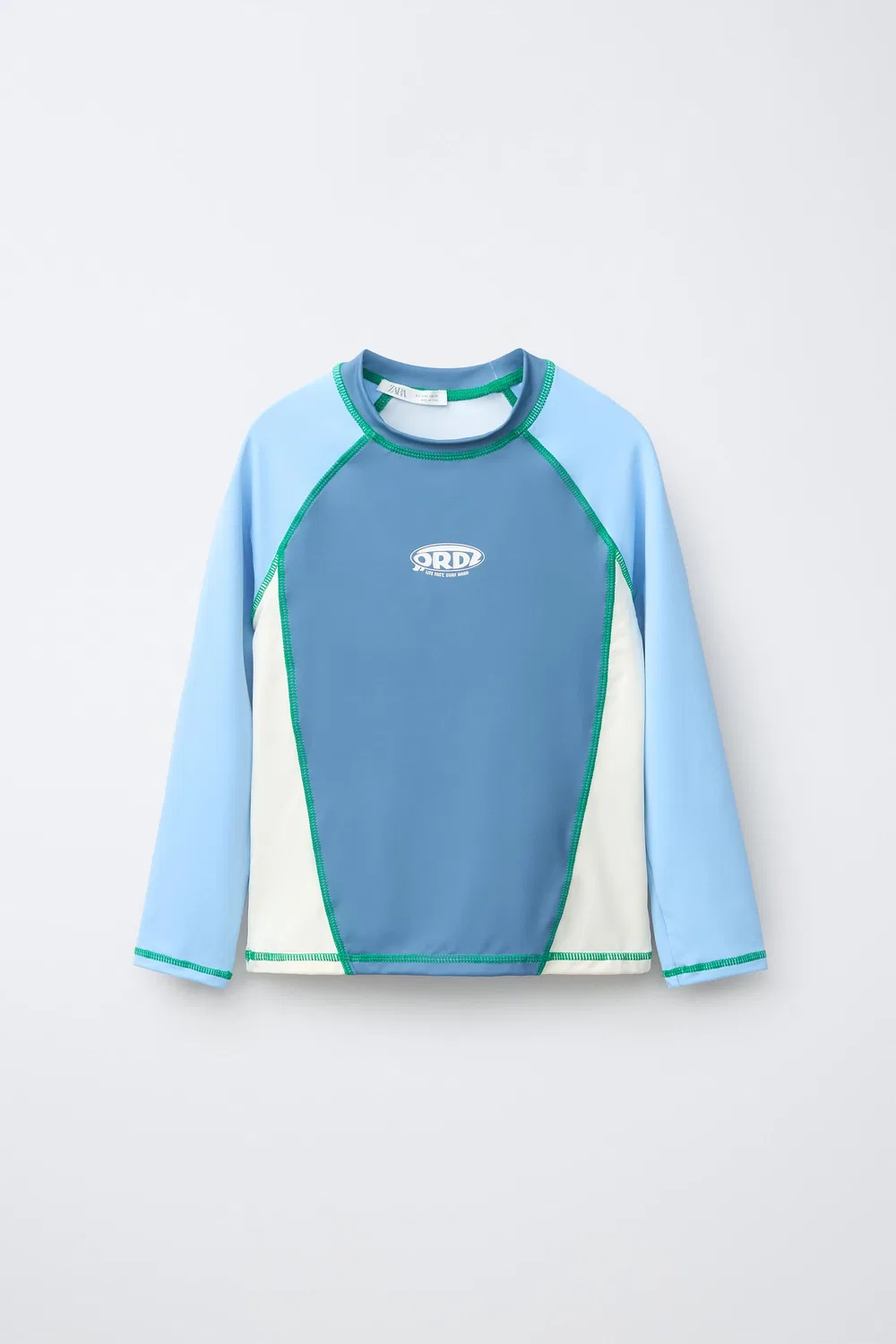 6-14 лет / Футболка-рашгард с контрастным логотипом ZARA, Blue