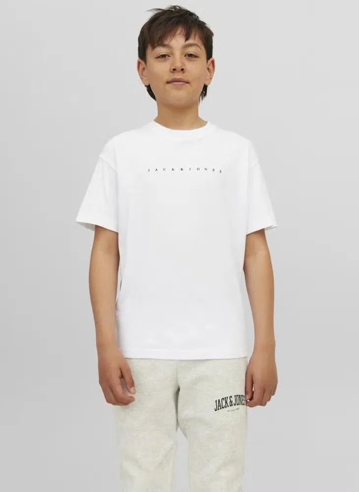 Футболка с коротким рукавом свободного кроя Jack & Jones Junior, белый