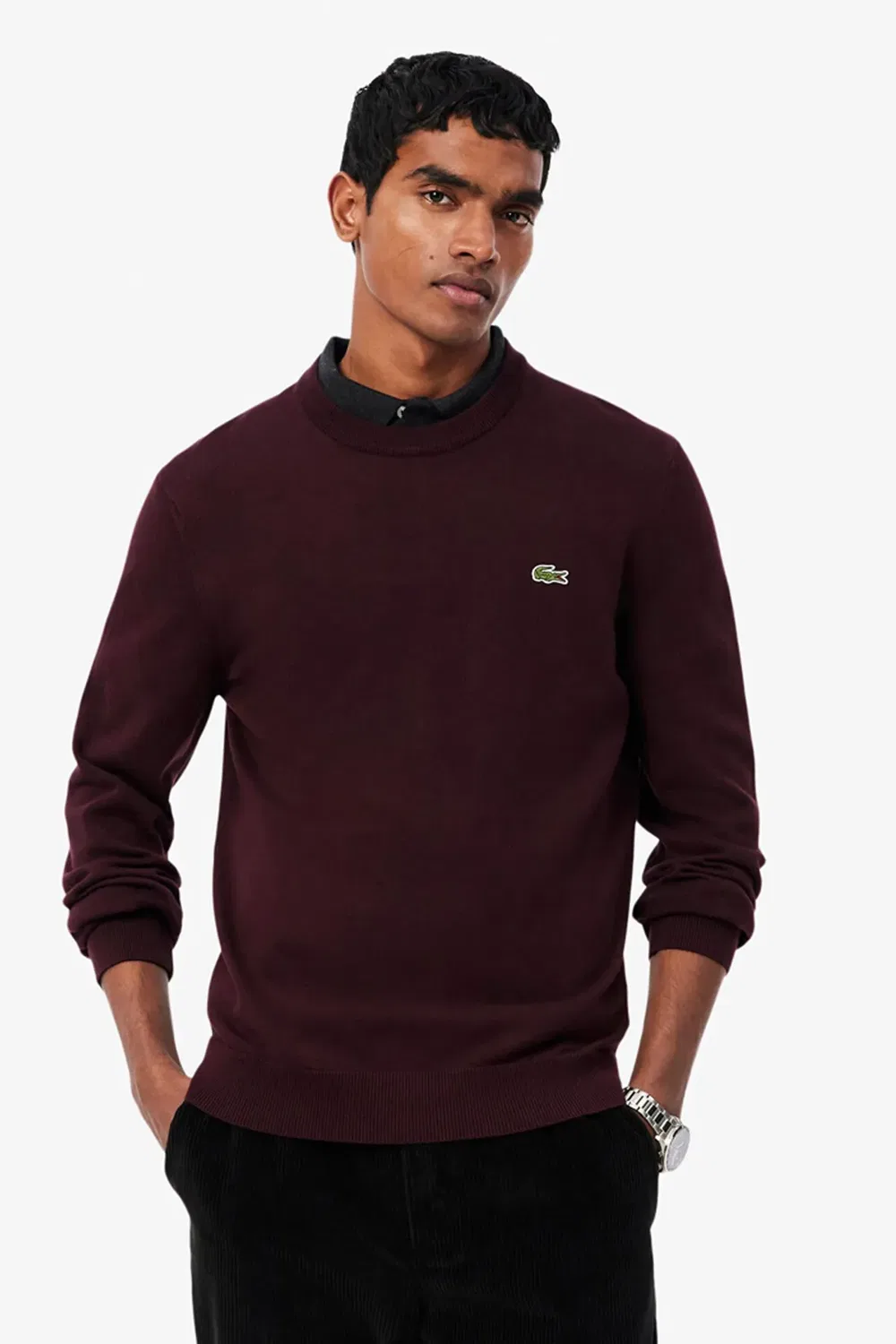 Свитер с круглым вырезом Lacoste, Burgundy — фото 2