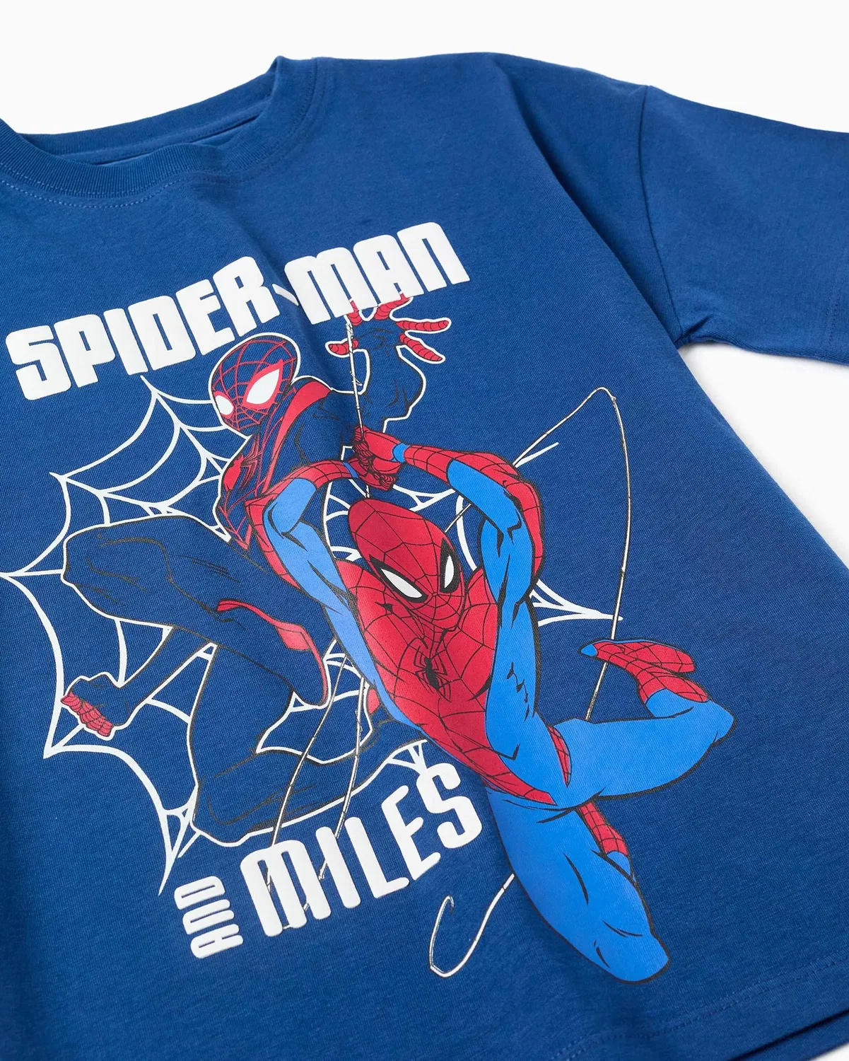 Детская футболка для мальчиков хлопковая с принтом Spider Man Zippy, Azul Marino — фото 2