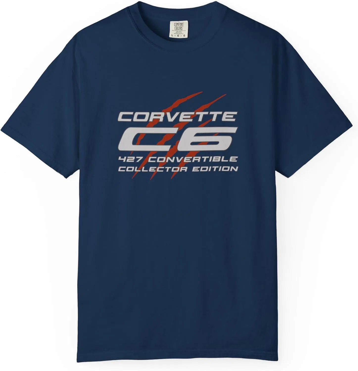 Женская футболка с принтом Premium C6 Racing Logo, тёмно-синий