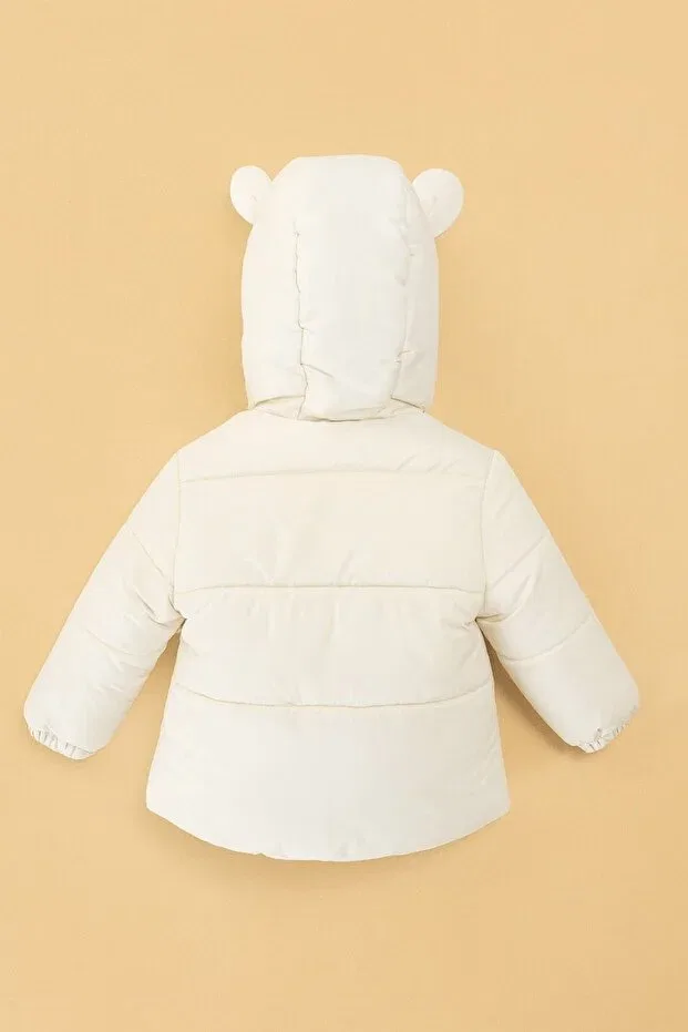 Детское зимнее пальто для девочек с принтом Dekubaby, Beige — фото 4