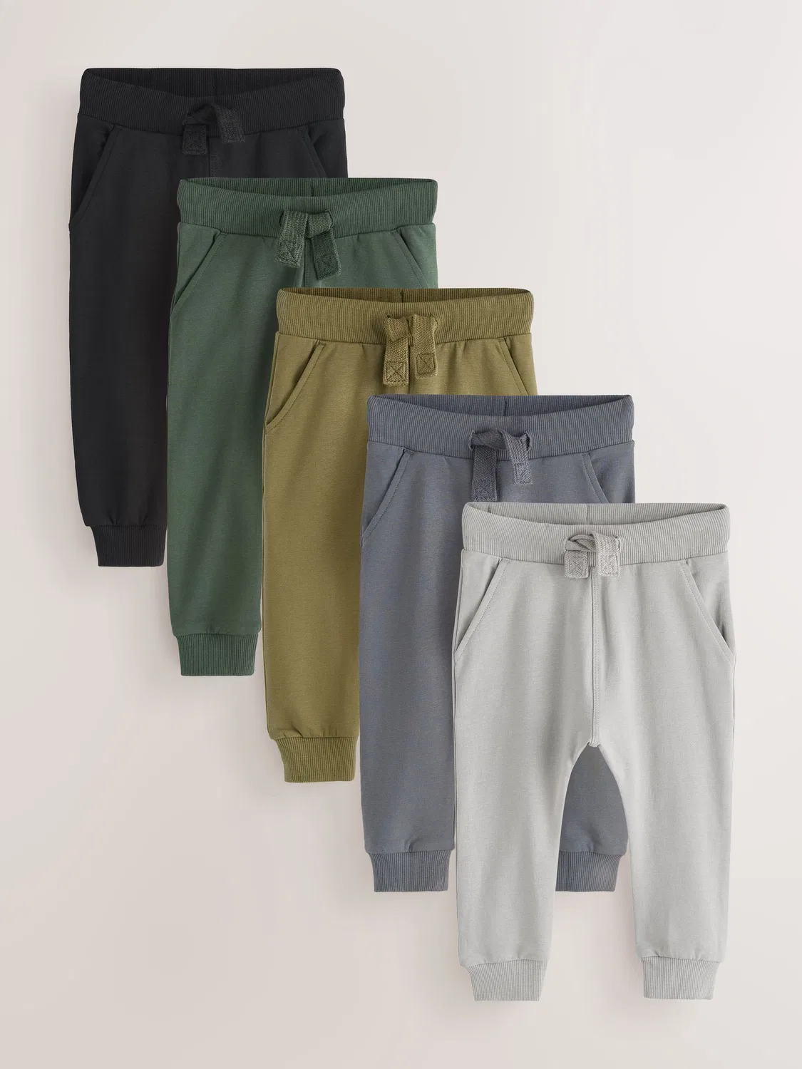 Джоггеры 5 шт. Skinny Fit Next, серый/черный/зеленый