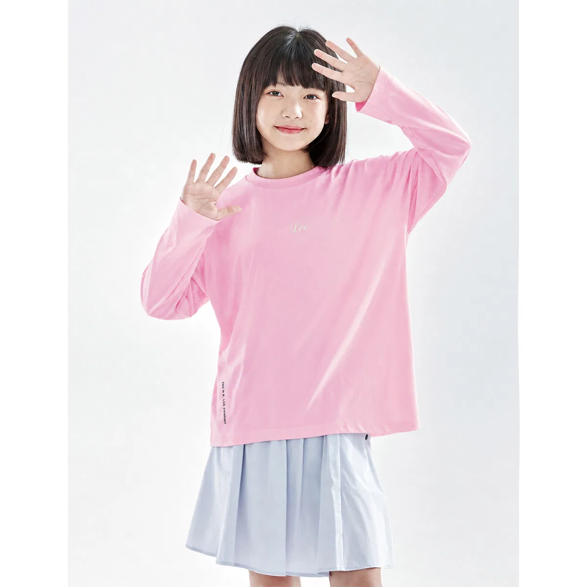 Детская футболка с принтом Lee Kids T Shirts Crew Neck Moderate Non Stretch, Pink — фото 4