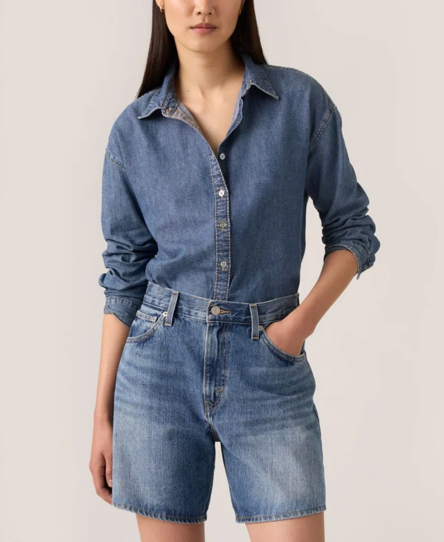Шорты джинсовые с высокой посадкой Levi's, Worn Memor — фото 4