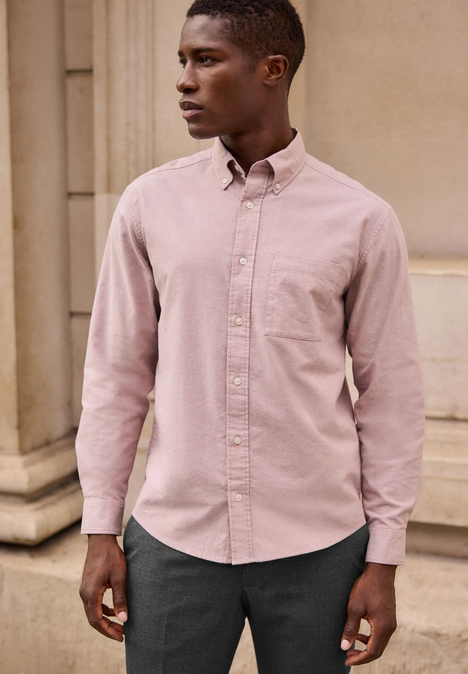 Рубашка Next Brushed Oxford Long Sleeve Regular Fit, розовый