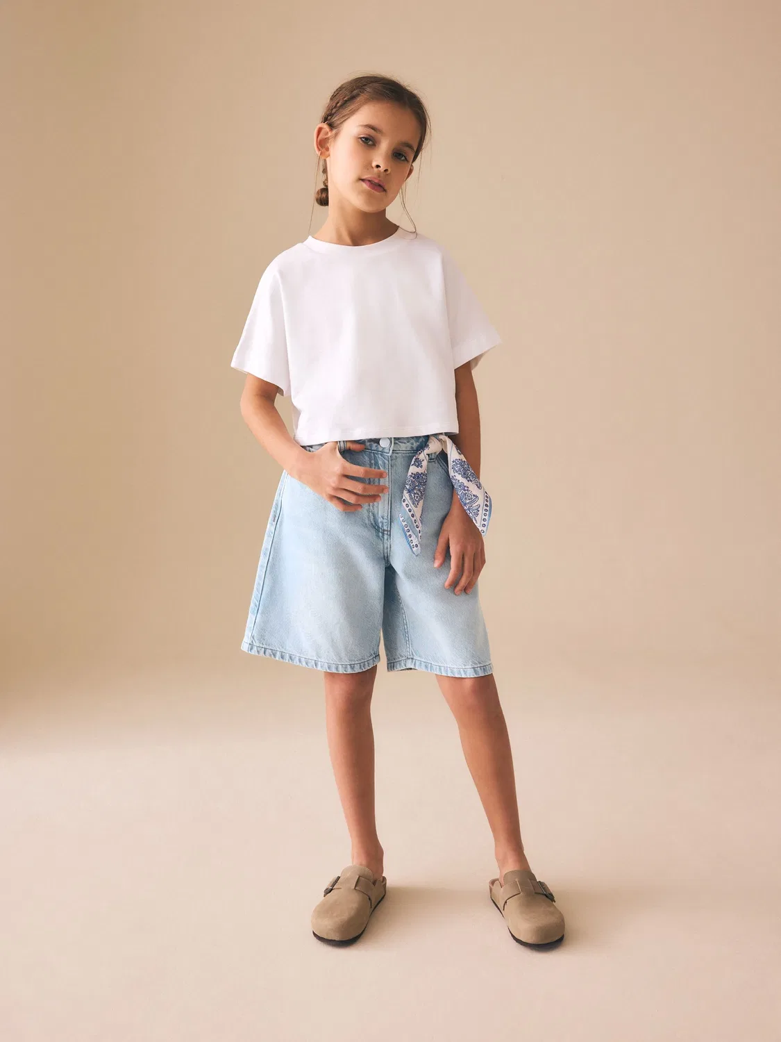 Шорты джинсовые Regular Length Jort Shorts Next, Light Blue