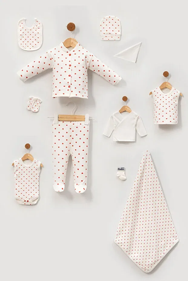 Детский комплект боди с принтом Boxed-Hearted Neu Kids, Red — фото 2