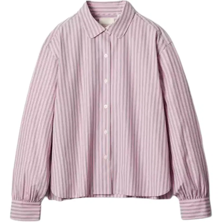 Женская рубашка с отложным воротником UNIQLO, Цвет Peach Pink