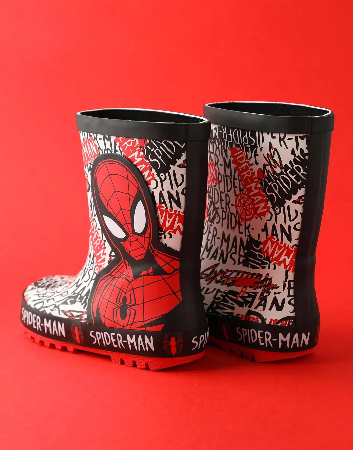 Детские резиновые сапоги для мальчиков с принтом Marvel Spiderman, Red — фото 3