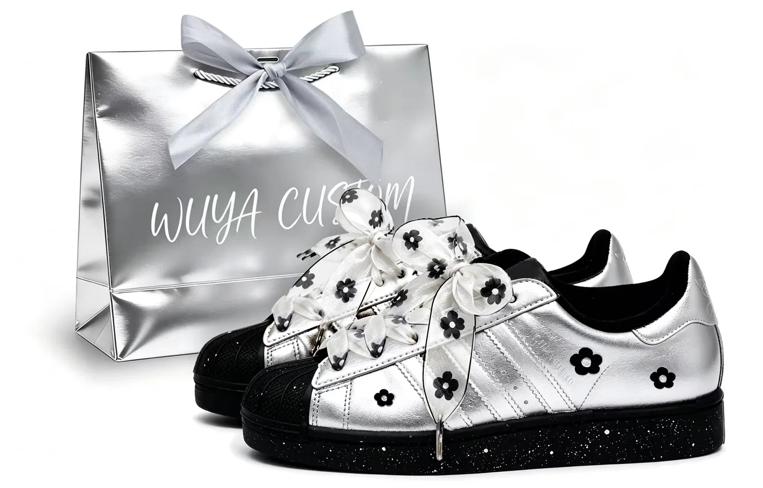 Детские кроссовки-скейтборд на низком подъеме Adidas Originals Superstar 2, Silver Black