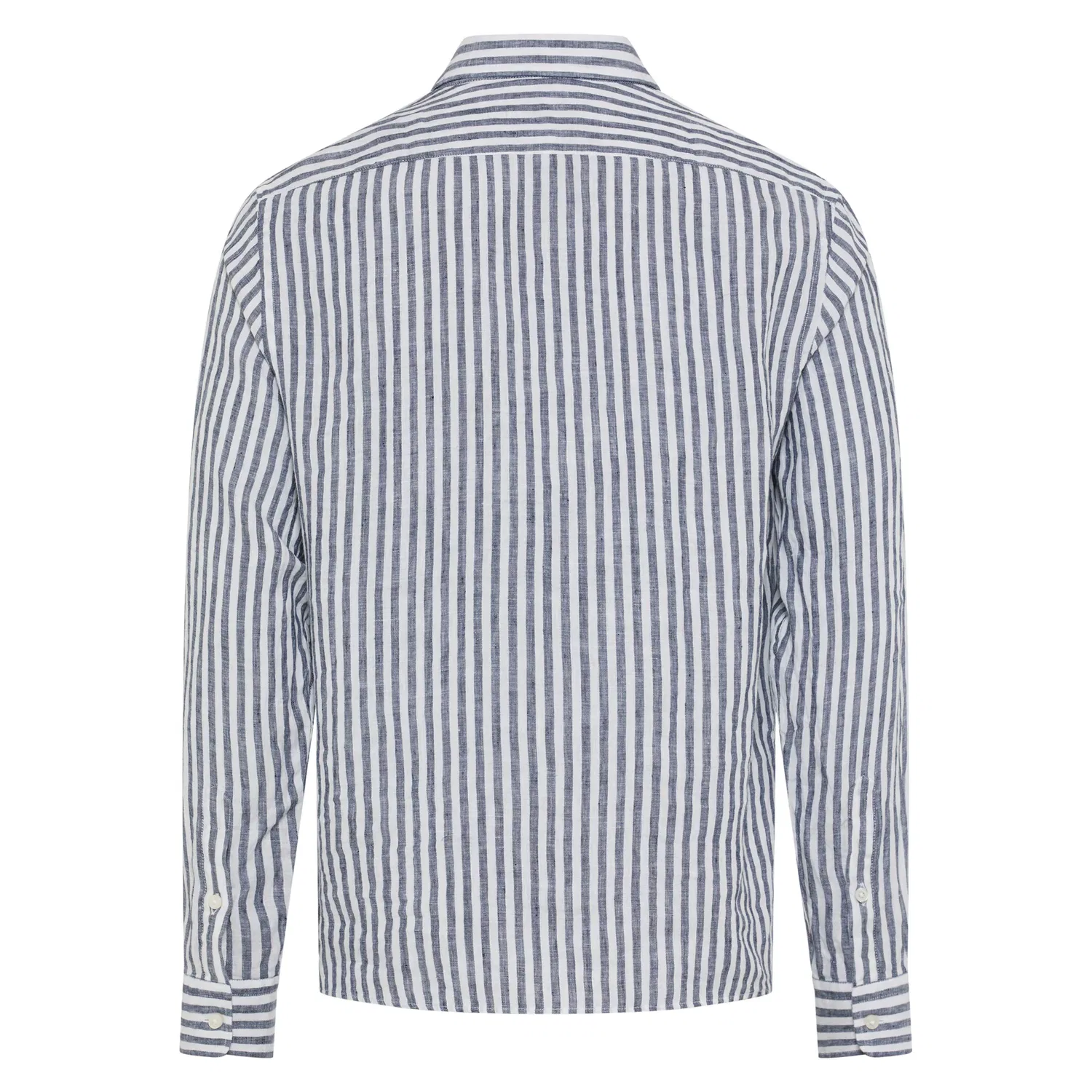 Мужская рубашка из льна с обычным воротником BOSS, Dark Blue — фото 3