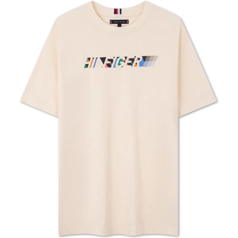 Мужская футболка с круглым вырезом Tommy Hilfiger, Ecru AEF