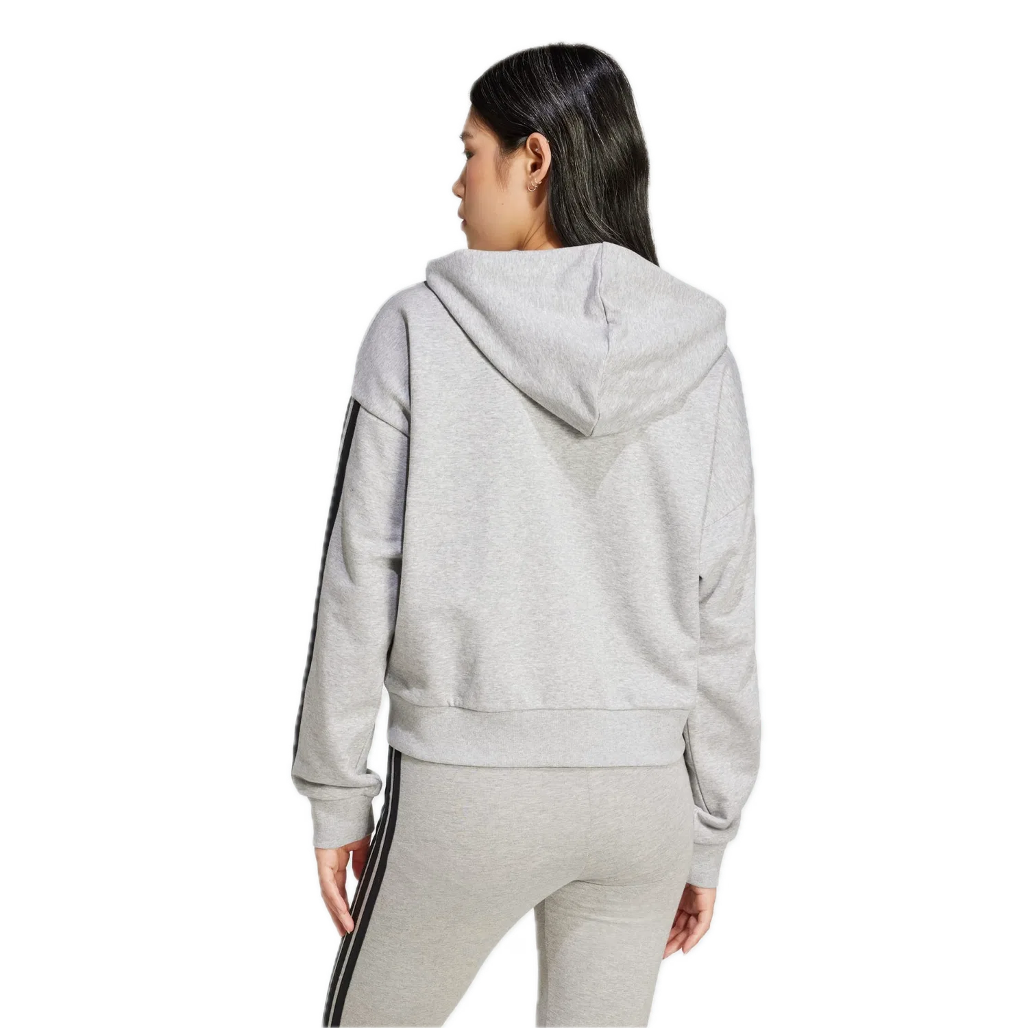 Женская тренировочная куртка с тремя полосками Adidas, серый — фото 3