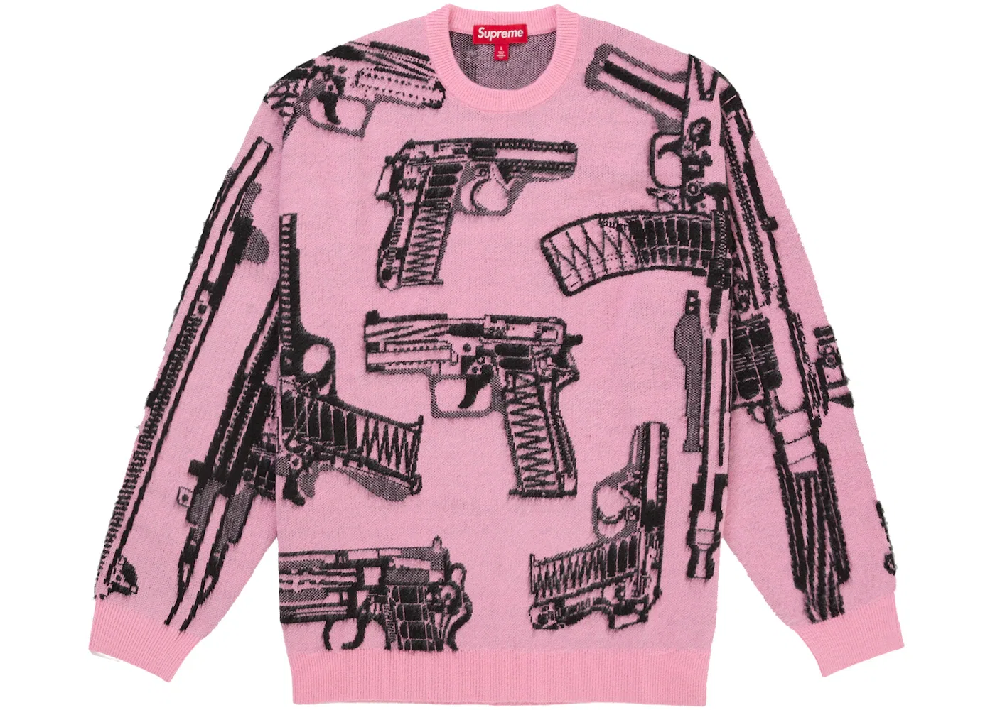 Мужской свитер с принтом Supreme Guns Sweater, Pink