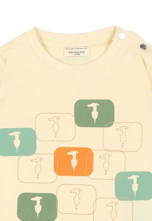 Футболка с принтом животных Tru Trussardi Junior, бежевый — фото 3