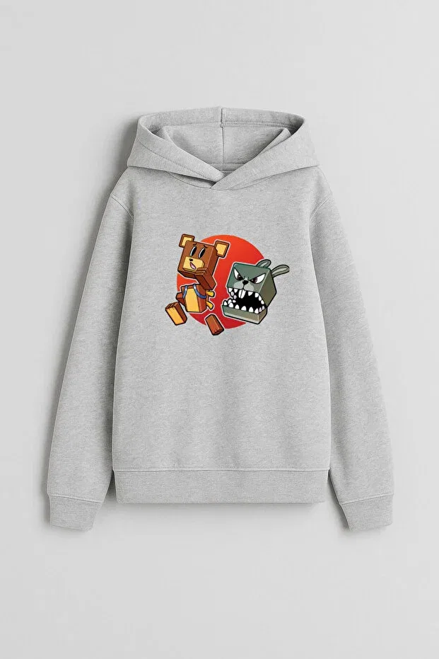 Детская толстовка для девочек с принтом Super Bear Adventure Aydesign, Gray