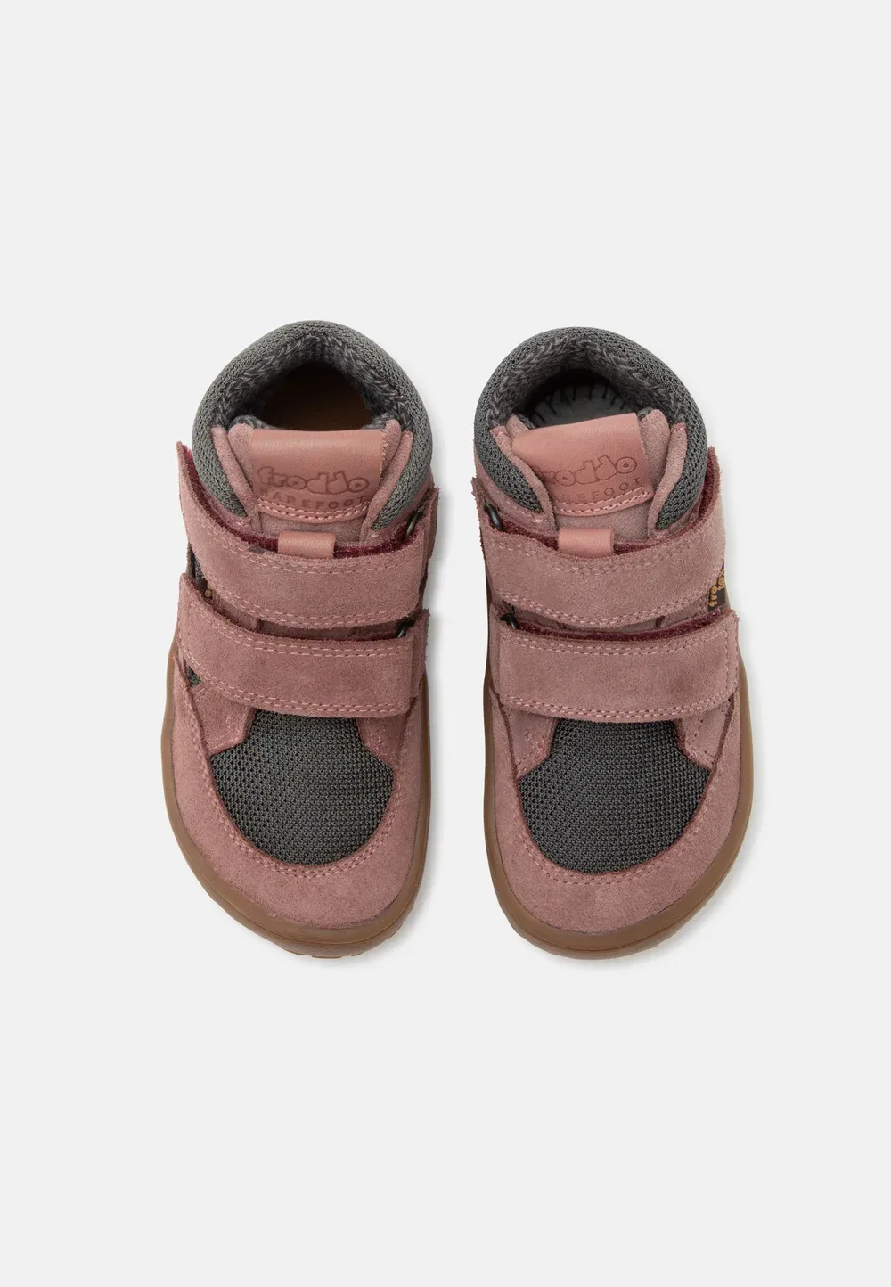Осенние высокие кроссовки Barefoot Tex Froddo, Grey/Pink — фото 4
