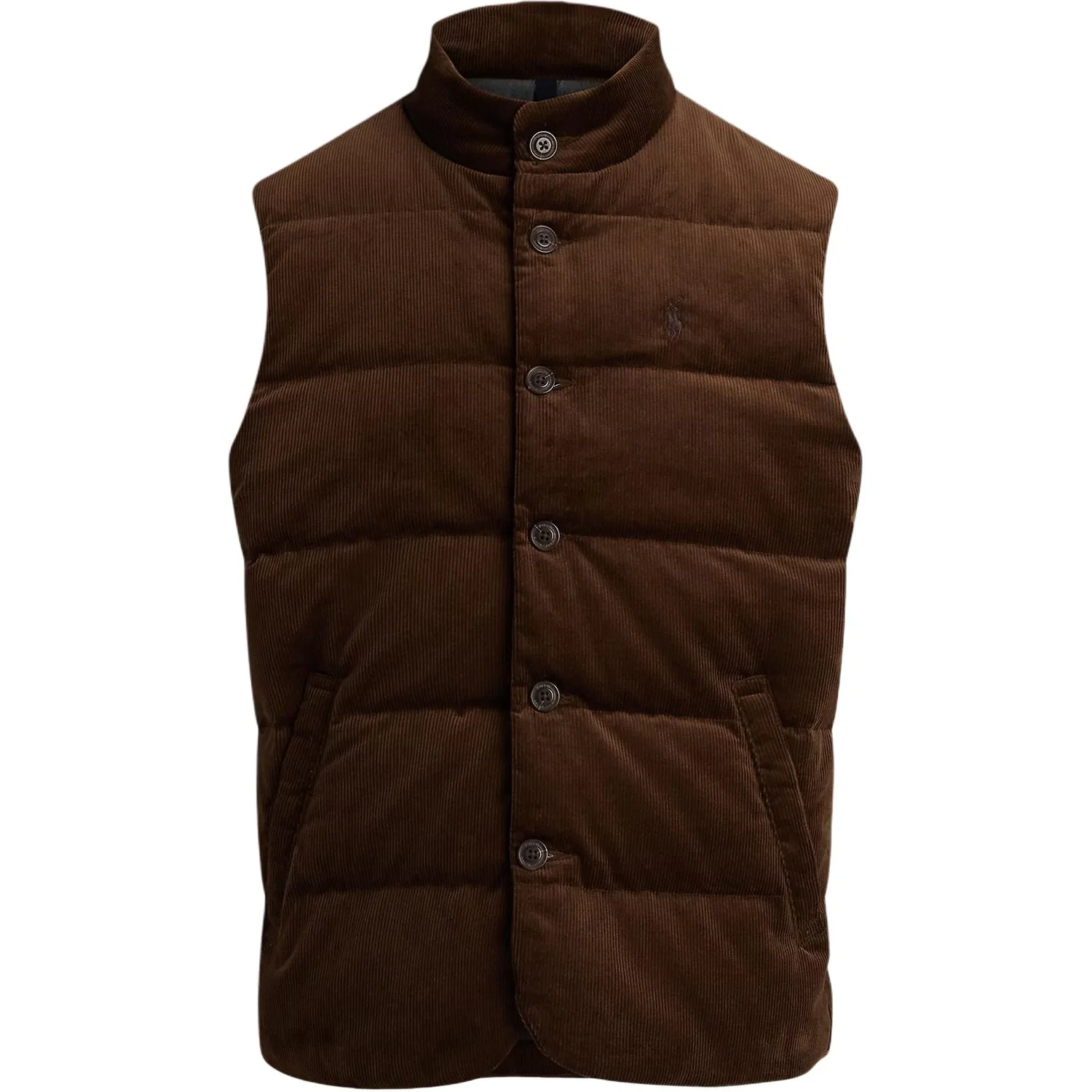 Мужской жилет стеганый из вельвета с вышитым логотипом Polo Ralph Lauren, Light Umber