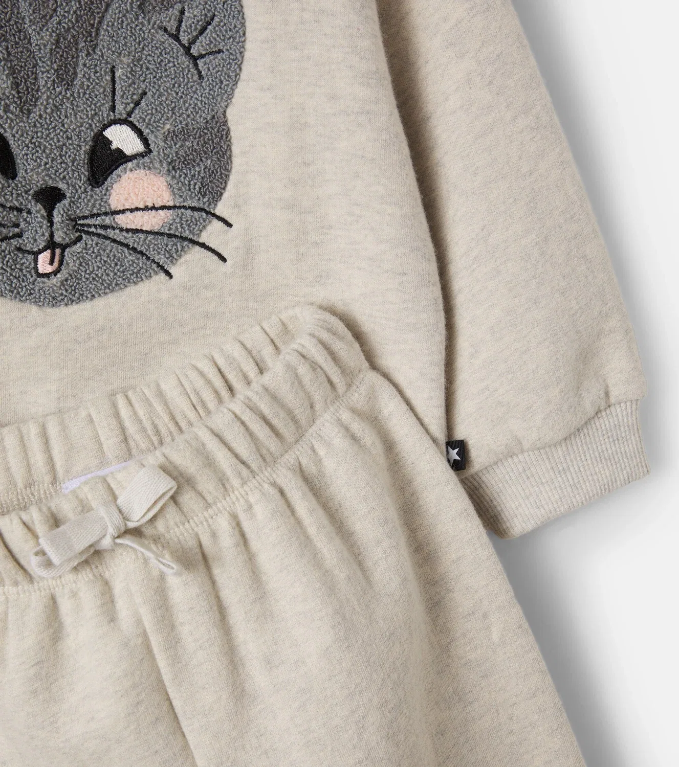 Комплект из толстовки и спортивных брюк из органического хлопка Chenille Cats Molo, белый — фото 4