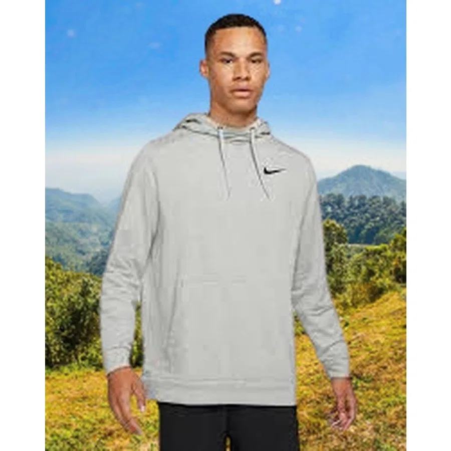 Мужской флисовый пуловер с капюшоном Nike Sportswear Essential, Серый — фото 2