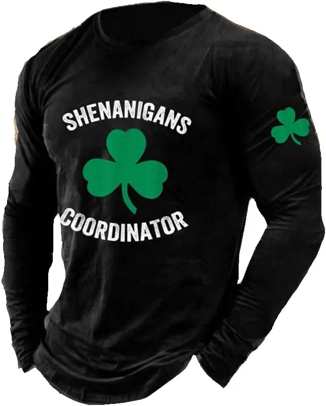 Мужская футболка с принтом Shamrock Shenanigans Coordinator, Black