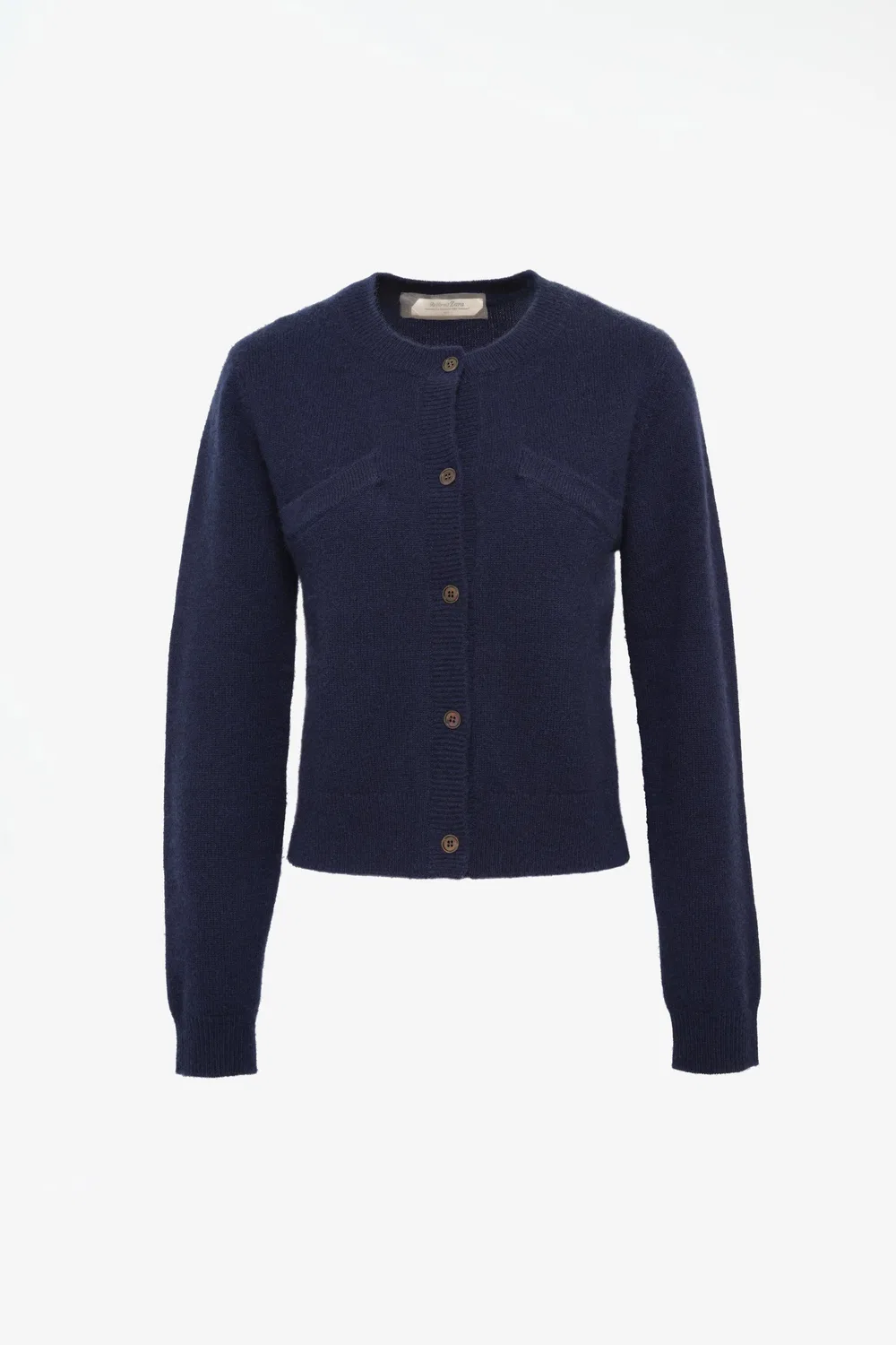 Кардиган укороченного кроя из 100% кашемира, лимитированная серия ZARA, темно-синий — фото 3