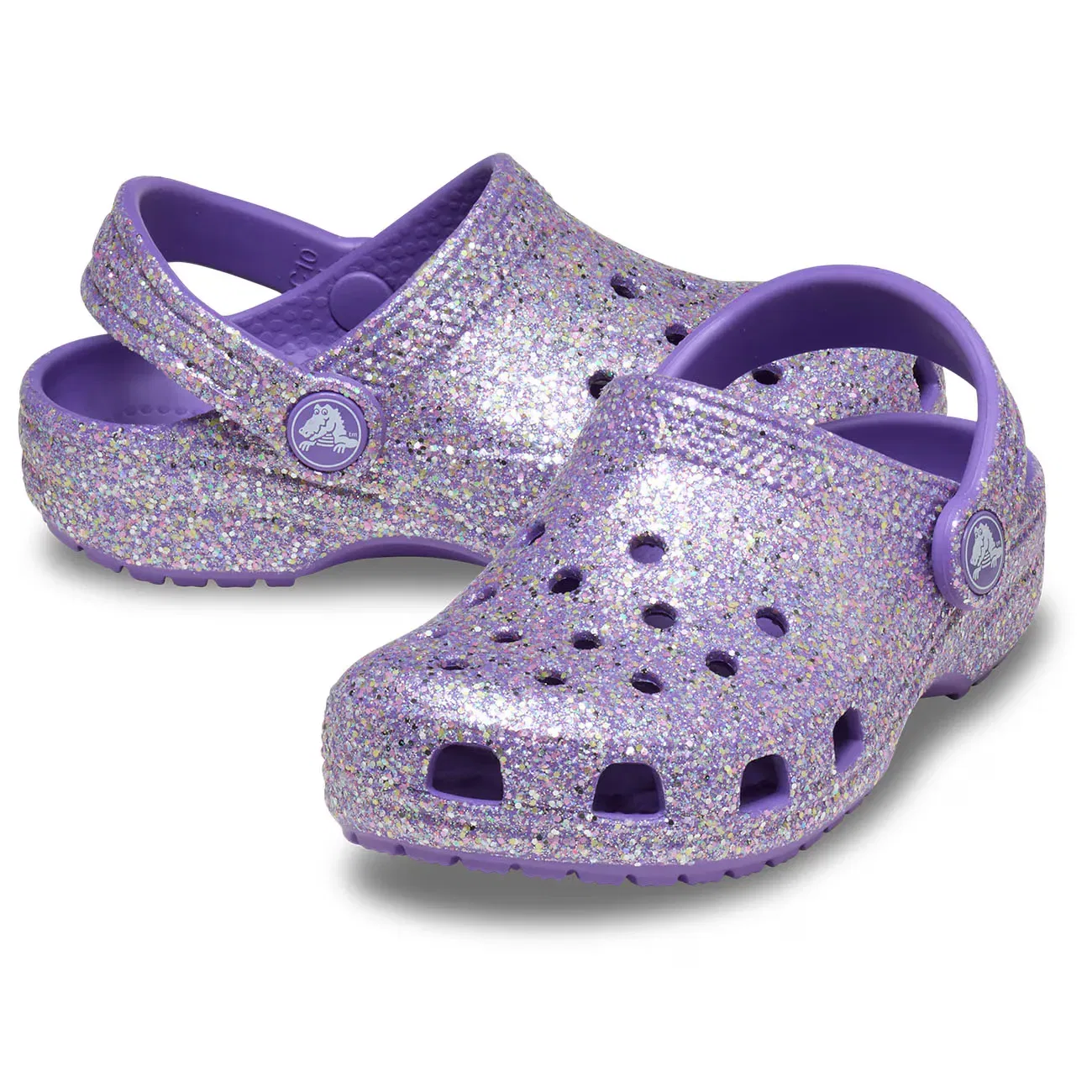 Детские сандалии для мальчиков с блестками Classic Fantasy Glitter Clog Crocs, Morado — фото 2