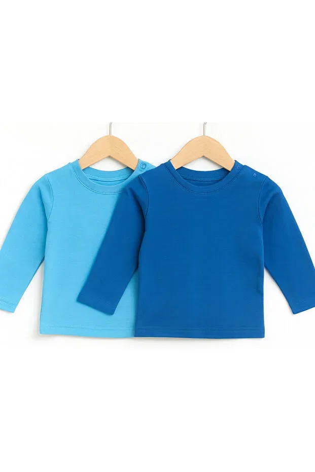 Детские свитшот для мальчиков хлопковый Turtleneck sweatshirt For My Baby, Navy Blue — фото 2