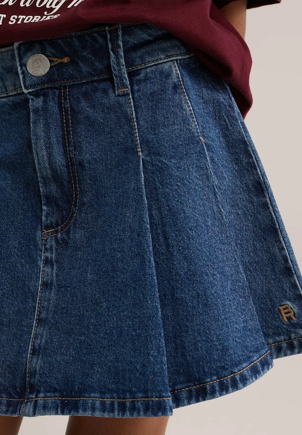 Синий хребет - плиссированная юбка We Fashion, Dark Blue — фото 3
