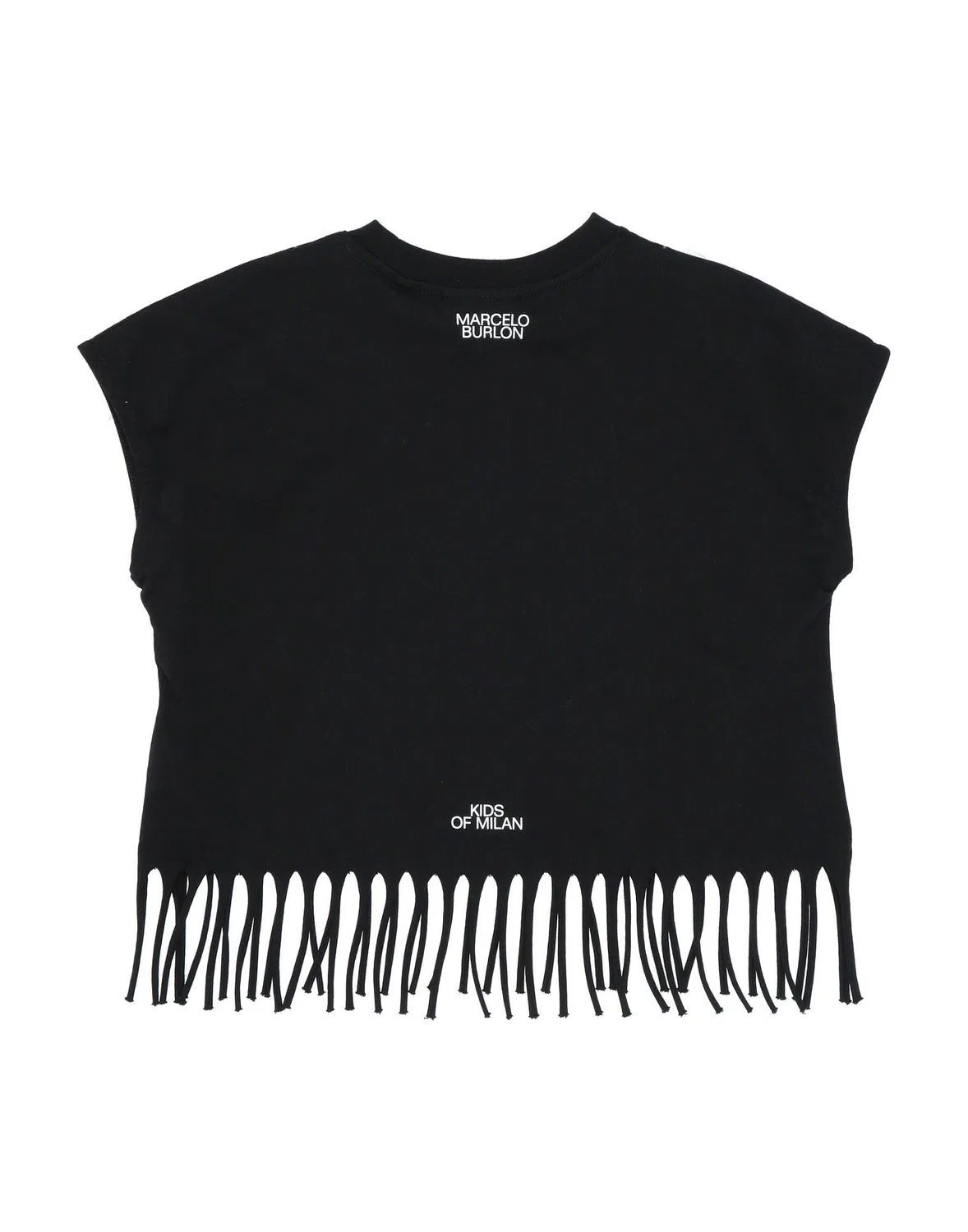 Детская футболка для девочек с принтом Marcelo Burlon, черный — фото 2