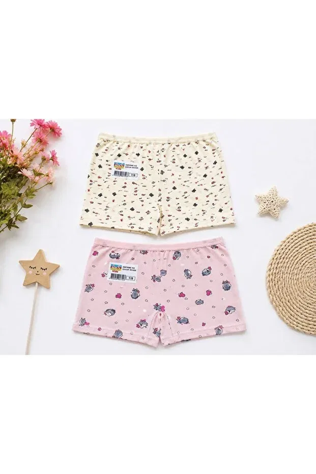 Детские трусы-боксеры для девочек хлопковые Diamond Outlet, Pink And Yellow — фото 2