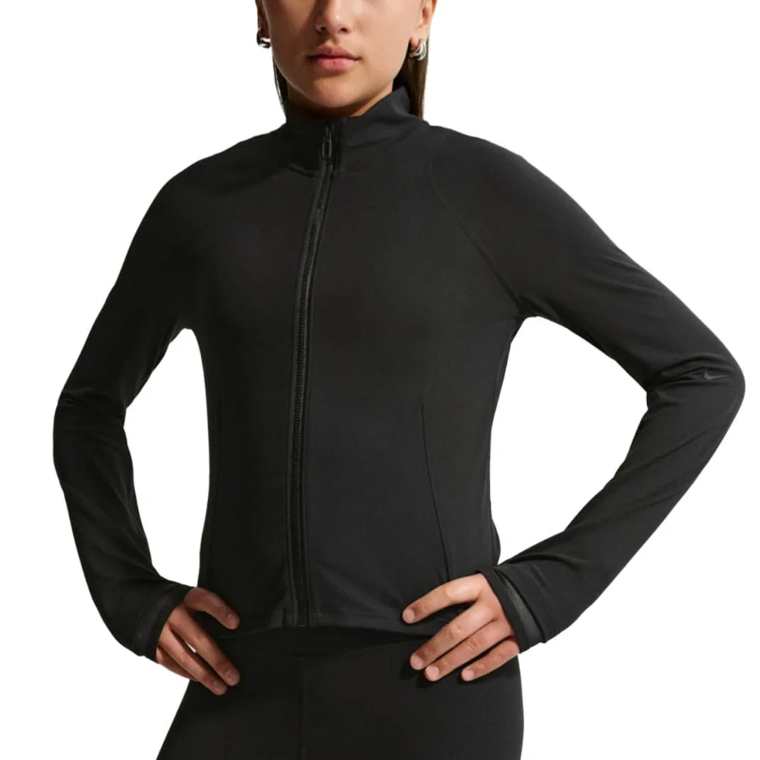 Детская быстросохнущая футболка с воротником-стойкой Nike, Black/Black
